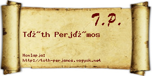 Tóth Perjámos névjegykártya